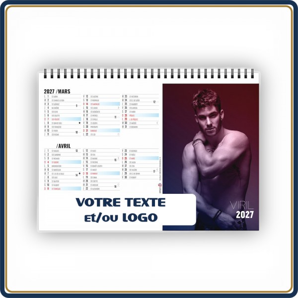 CHEVALET VIRIL 7 FEUILLETS - 2027 | Le Calendrier Pub