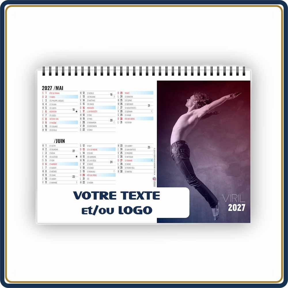 CHEVALET VIRIL 7 FEUILLETS - 2027 | Le Calendrier Pub