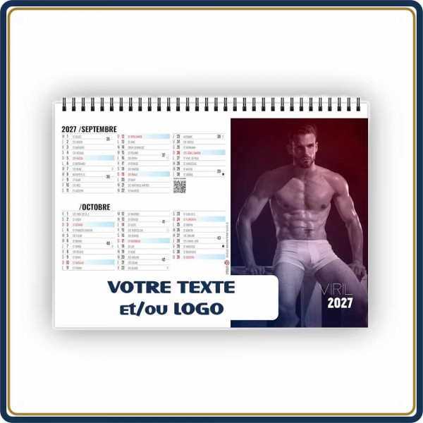 CHEVALET VIRIL 7 FEUILLETS - 2027 | Le Calendrier Pub