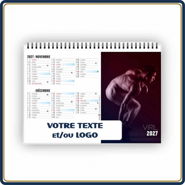 CHEVALET VIRIL 7 FEUILLETS - 2027 | Le Calendrier Pub