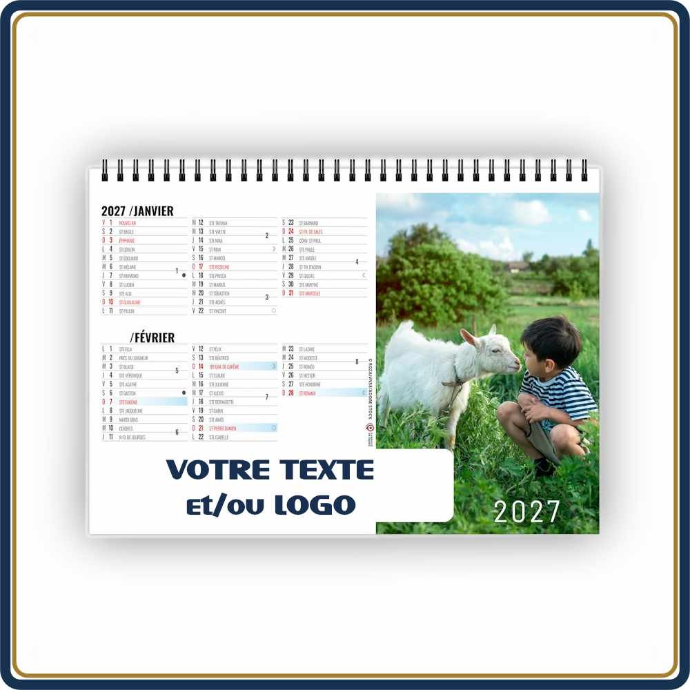 CHEVALET MÔMES 7 FEUILLETS - 2027 | Le Calendrier Pub