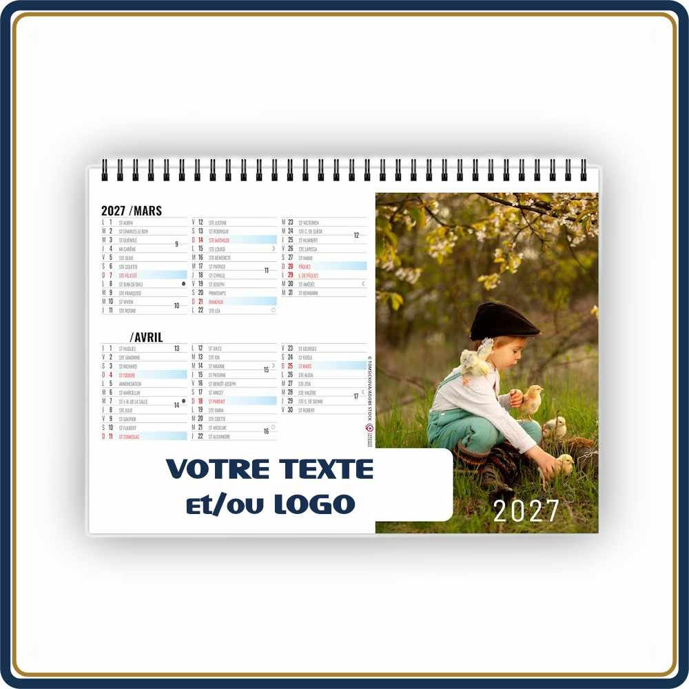 CHEVALET MÔMES 7 FEUILLETS - 2027 | Le Calendrier Pub