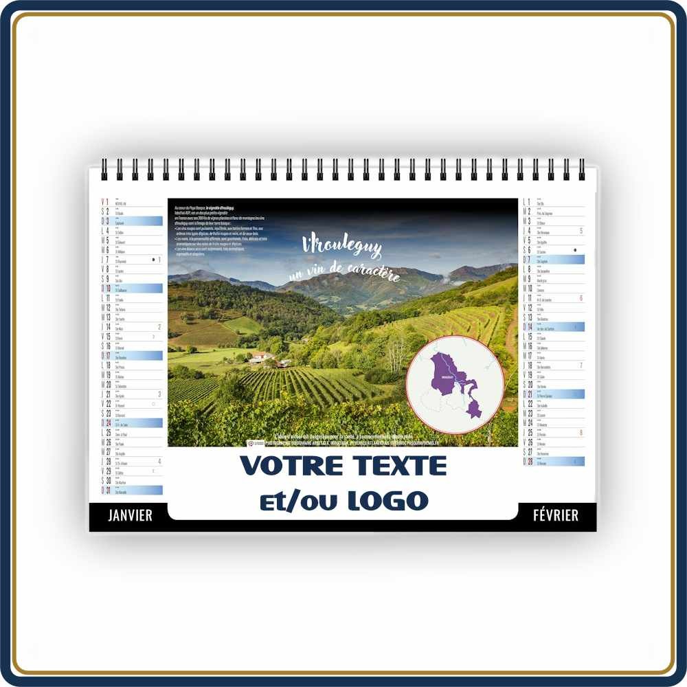 CHEVALET VENDANGES 7 FEUILLETS - 2027 | Le Calendrier Pub