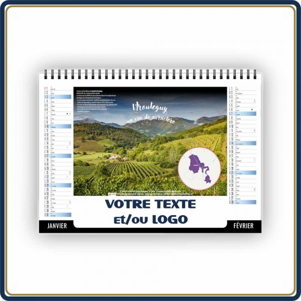CHEVALET VENDANGES 7 FEUILLETS - 2027 | Le Calendrier Pub