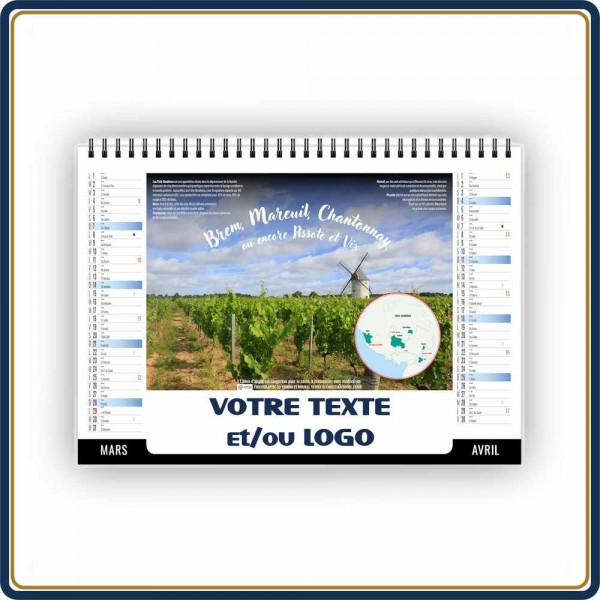CHEVALET VENDANGES 7 FEUILLETS - 2027 | Le Calendrier Pub