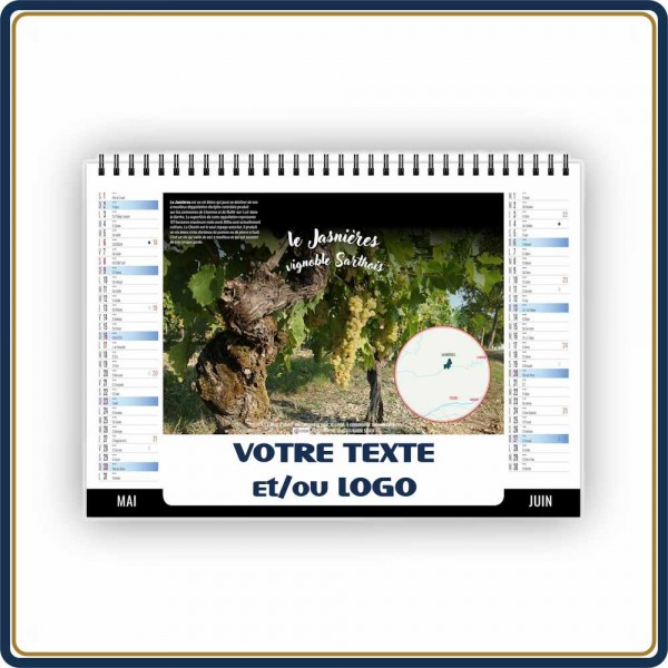 CHEVALET VENDANGES 7 FEUILLETS - 2027 | Le Calendrier Pub