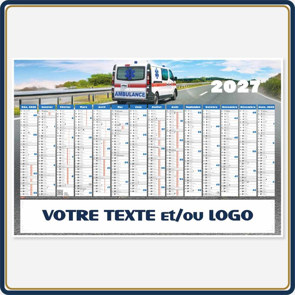 BANCAIRE PHOTO AMBULANCE MAXI RIGIDE - 2027 | Le Calendrier Pub