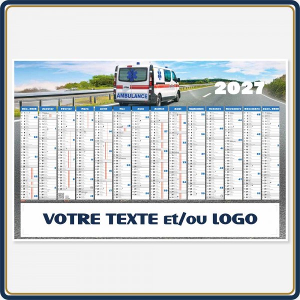 BANCAIRE PHOTO AMBULANCE MAXI RIGIDE - 2027 | Le Calendrier Pub