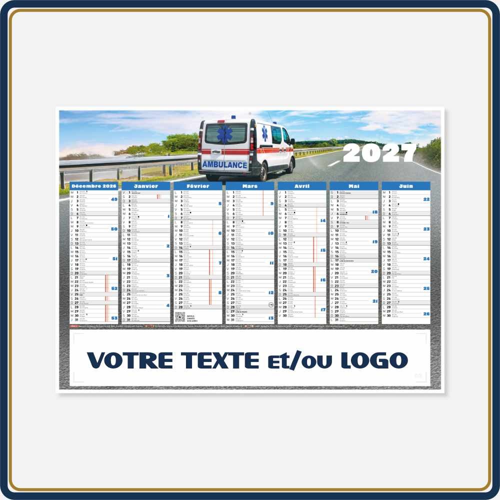 BANCAIRE PHOTO AMBULANCE MEDIUM RIGIDE - 2027 | Le Calendrier Pub