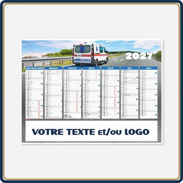 BANCAIRE PHOTO AMBULANCE MEDIUM RIGIDE - 2027 | Le Calendrier Pub