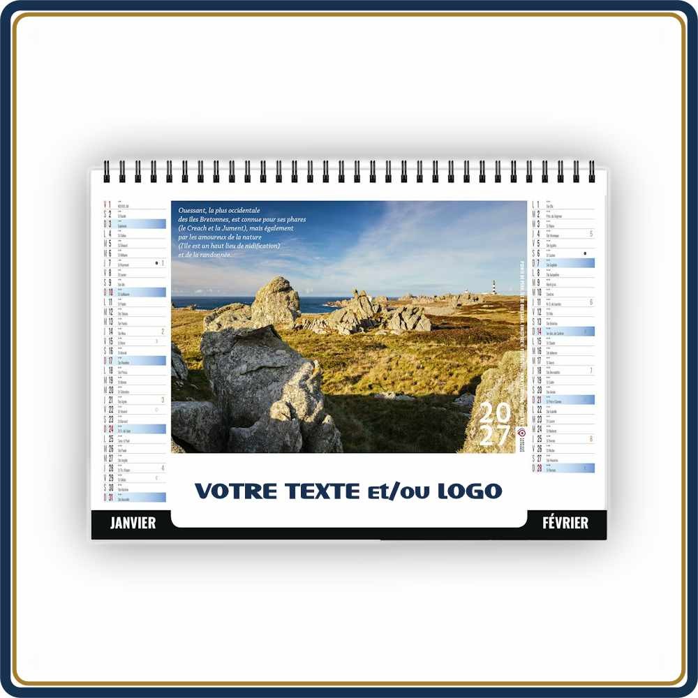 CHEVALET LITTORAL 7 FEUILLETS - 2027 | Le Calendrier Pub