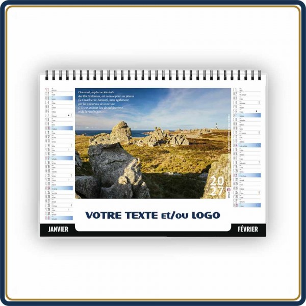 CHEVALET LITTORAL 7 FEUILLETS - 2027 | Le Calendrier Pub