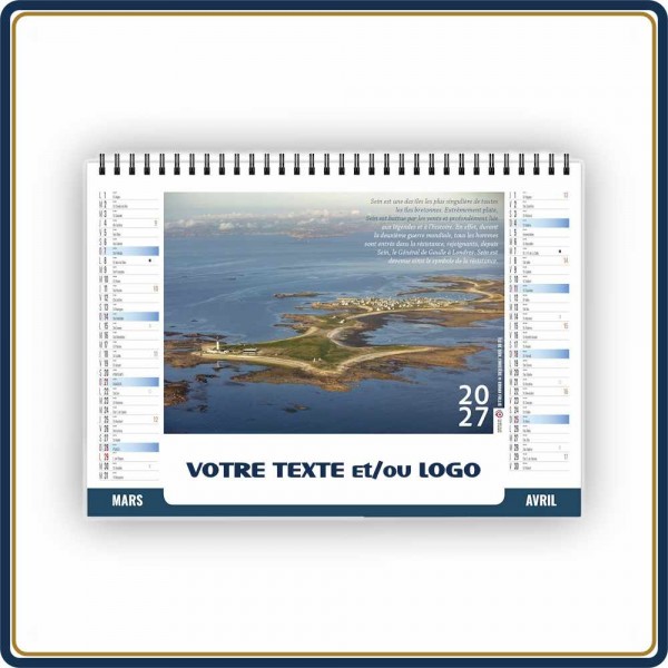 CHEVALET LITTORAL 7 FEUILLETS - 2027 | Le Calendrier Pub