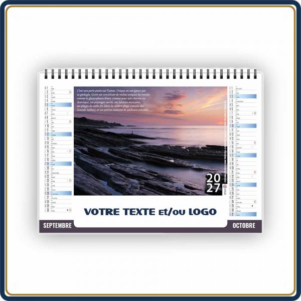 CHEVALET LITTORAL 7 FEUILLETS - 2027 | Le Calendrier Pub