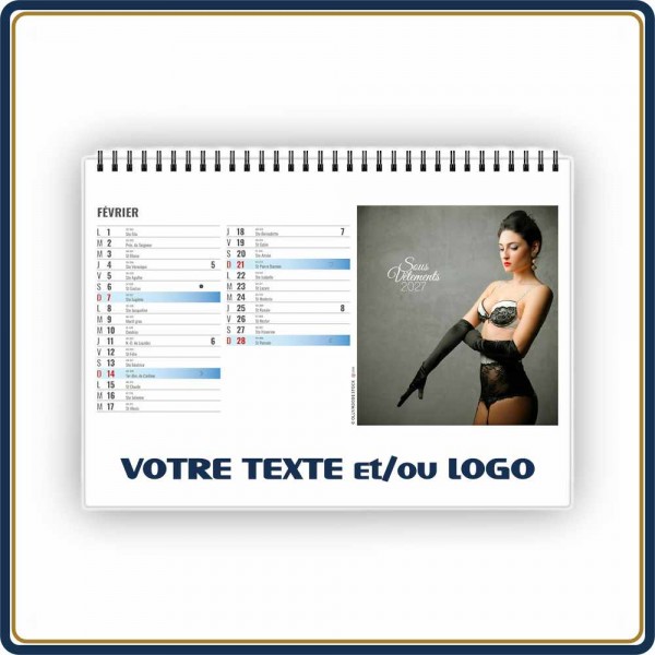 CHEVALET LINGERIE 13 FEUILLETS - 2027 | Le Calendrier Pub