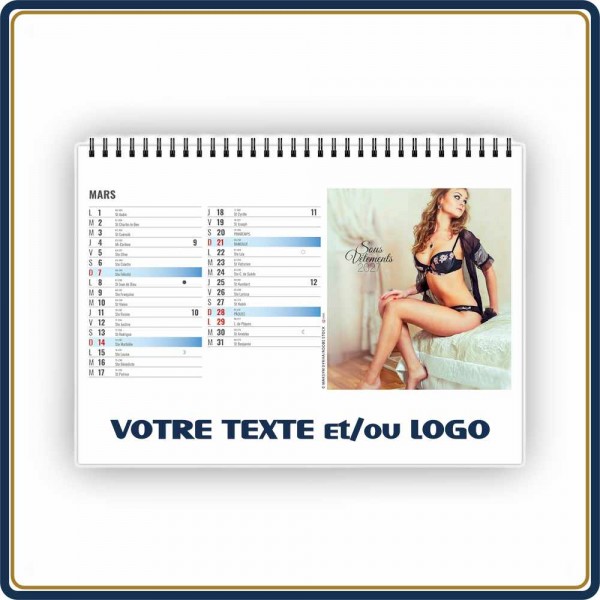 CHEVALET LINGERIE 13 FEUILLETS - 2027 | Le Calendrier Pub