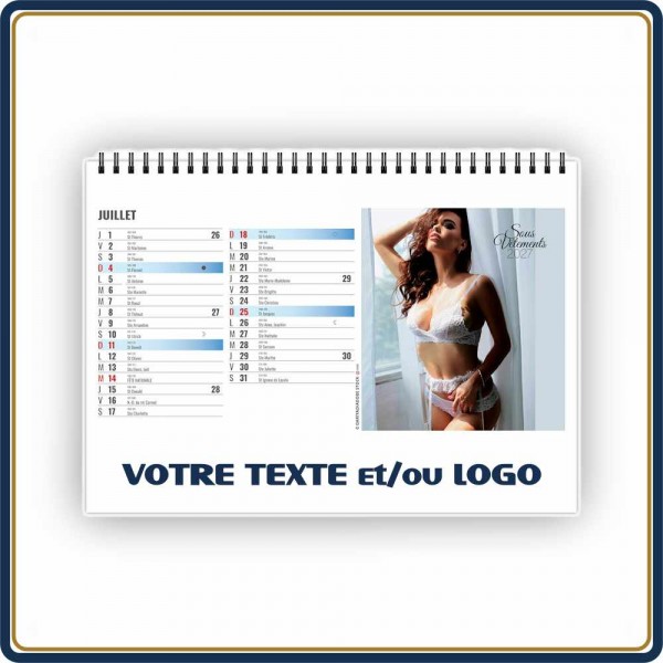 CHEVALET LINGERIE 13 FEUILLETS - 2027 | Le Calendrier Pub