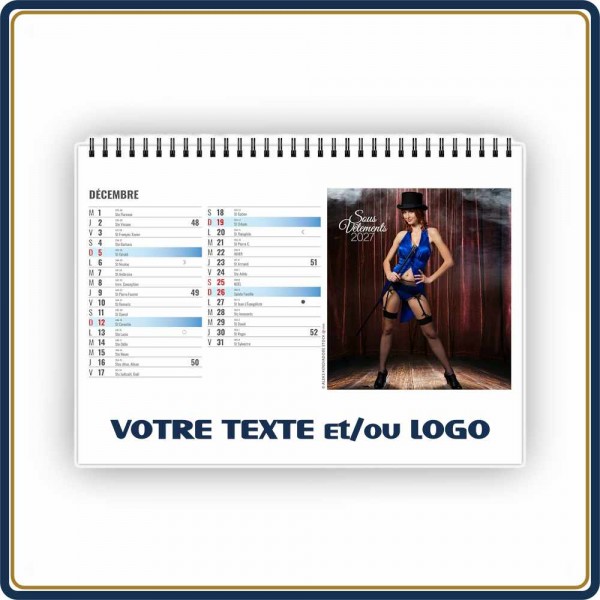 CHEVALET LINGERIE 13 FEUILLETS - 2027 | Le Calendrier Pub