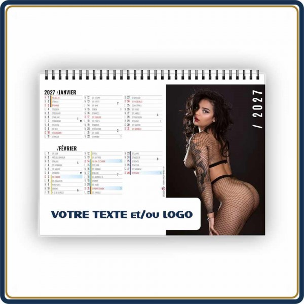 CHEVALET SENSUELLES 7 FEUILLETS - 2027 | Le Calendrier Pub