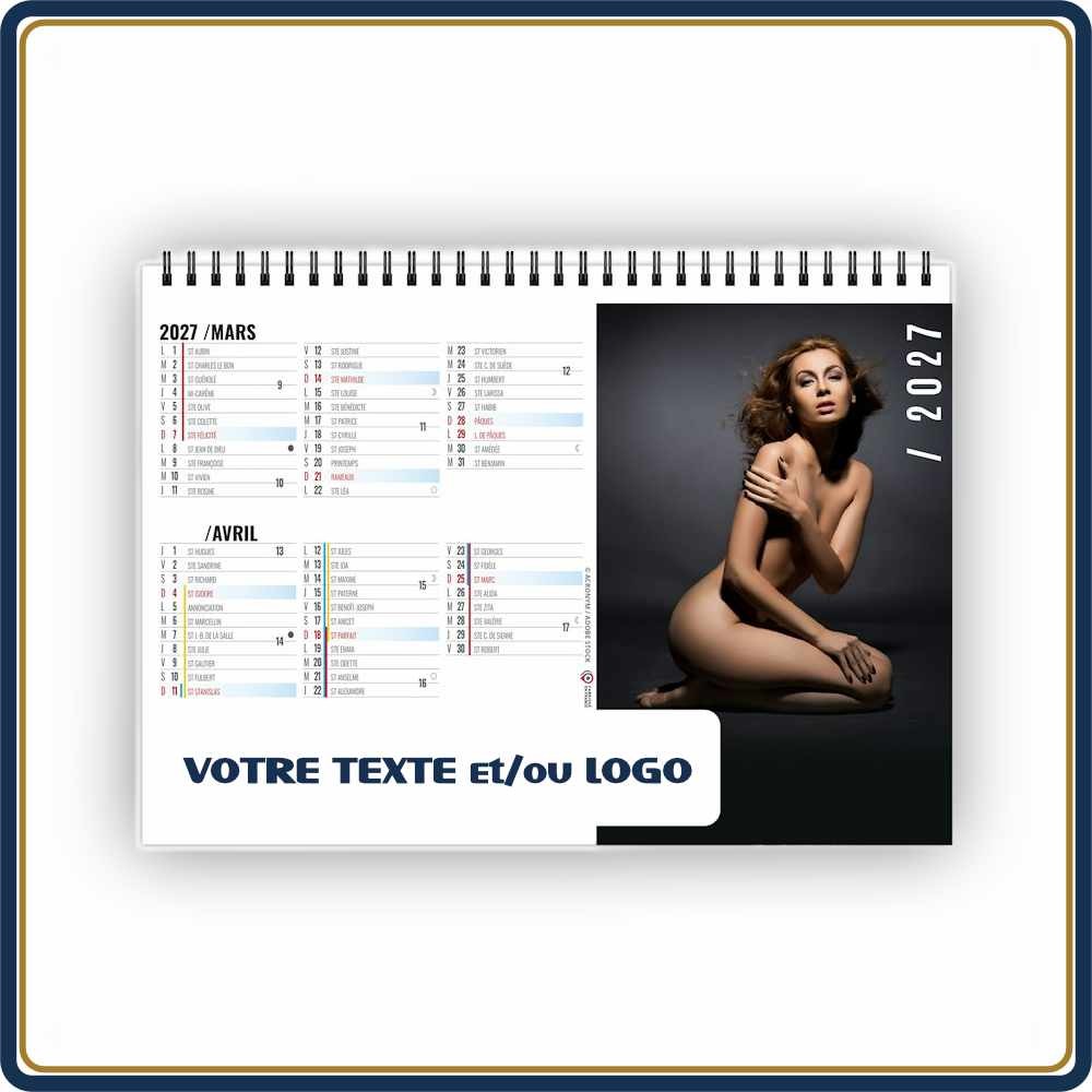 CHEVALET SENSUELLES 7 FEUILLETS - 2027 | Le Calendrier Pub