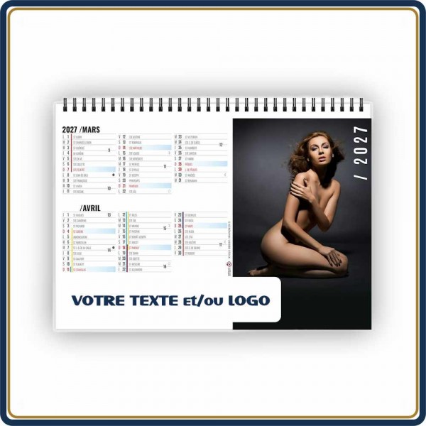 CHEVALET SENSUELLES 7 FEUILLETS - 2027 | Le Calendrier Pub