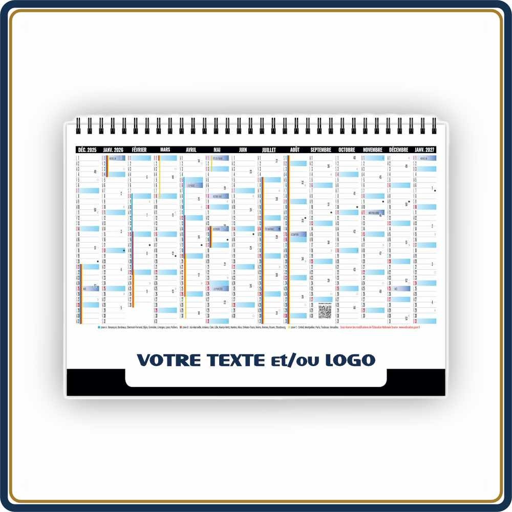 CHEVALET ASSAISONNEMENT 7 FEUILLETS - 2027 | Le Calendrier Pub