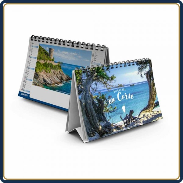 CHEVALET BIENVENUE EN CORSE 7 FEUILLETS - 2027 | Le Calendrier Pub