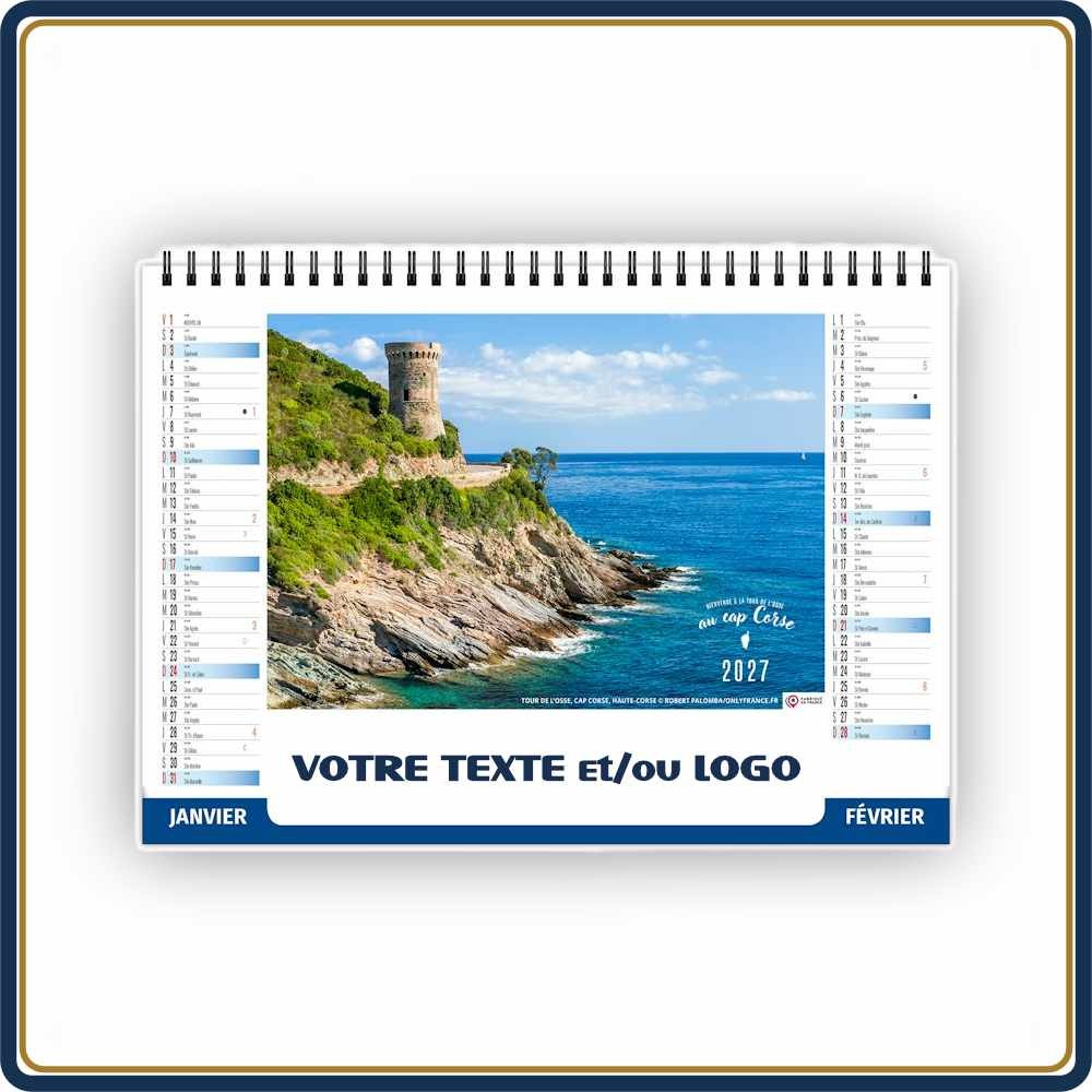 CHEVALET BIENVENUE EN CORSE 7 FEUILLETS - 2027 | Le Calendrier Pub
