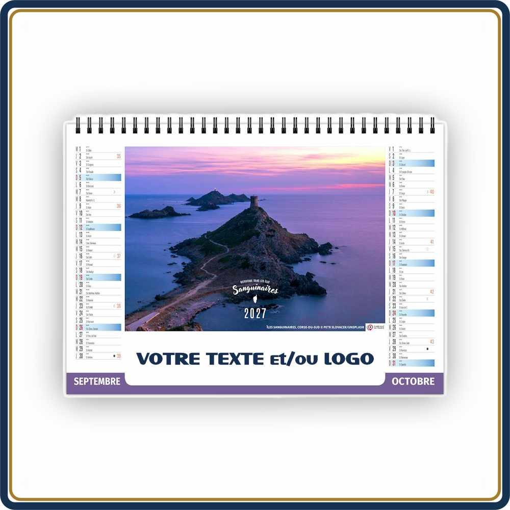 CHEVALET BIENVENUE EN CORSE 7 FEUILLETS - 2027 | Le Calendrier Pub