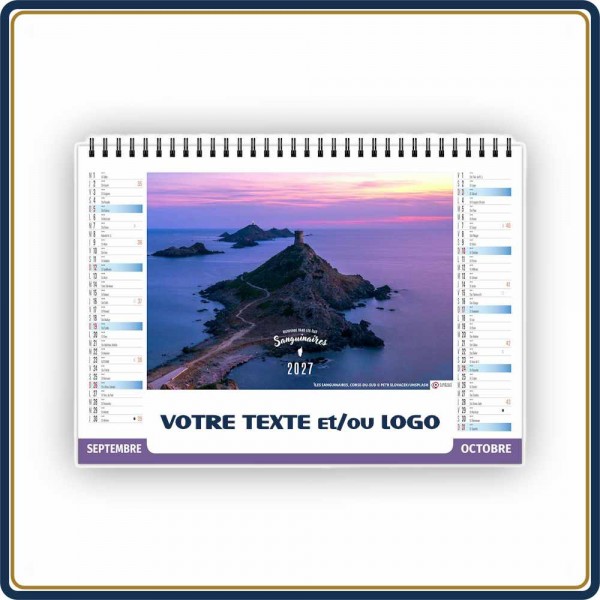 CHEVALET BIENVENUE EN CORSE 7 FEUILLETS - 2027 | Le Calendrier Pub